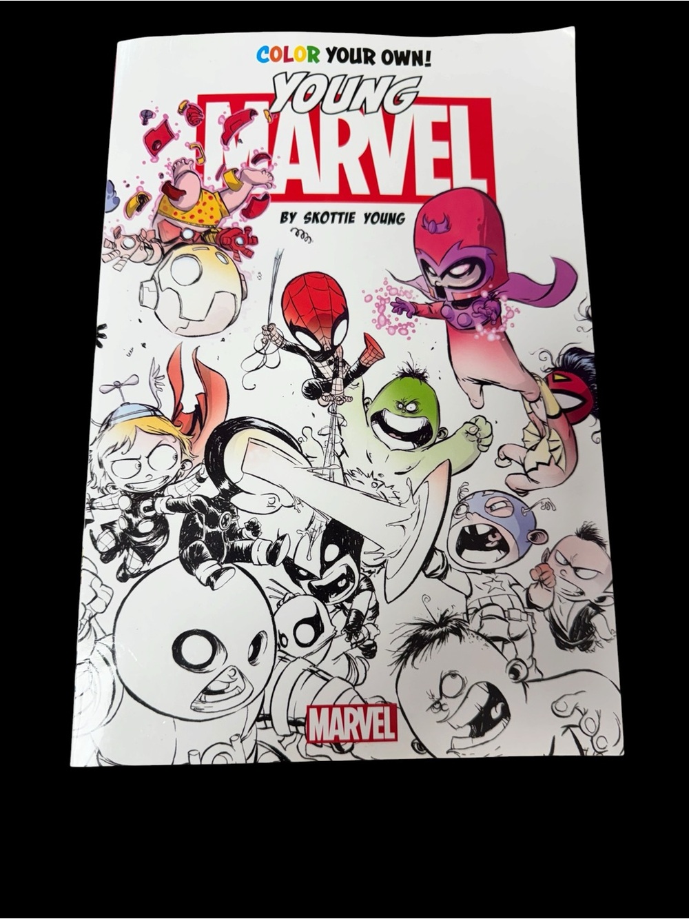 Marvel Young Color-Your-Own Cover — White with Red 3 pages colored on